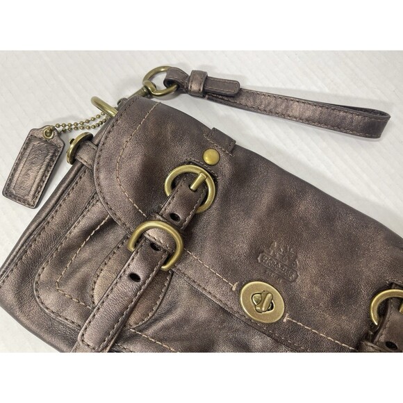 Coach Legacy Garcia Oversized Clutch 12707 Bronze Leather Brass Hardware - Picture 3 of 9